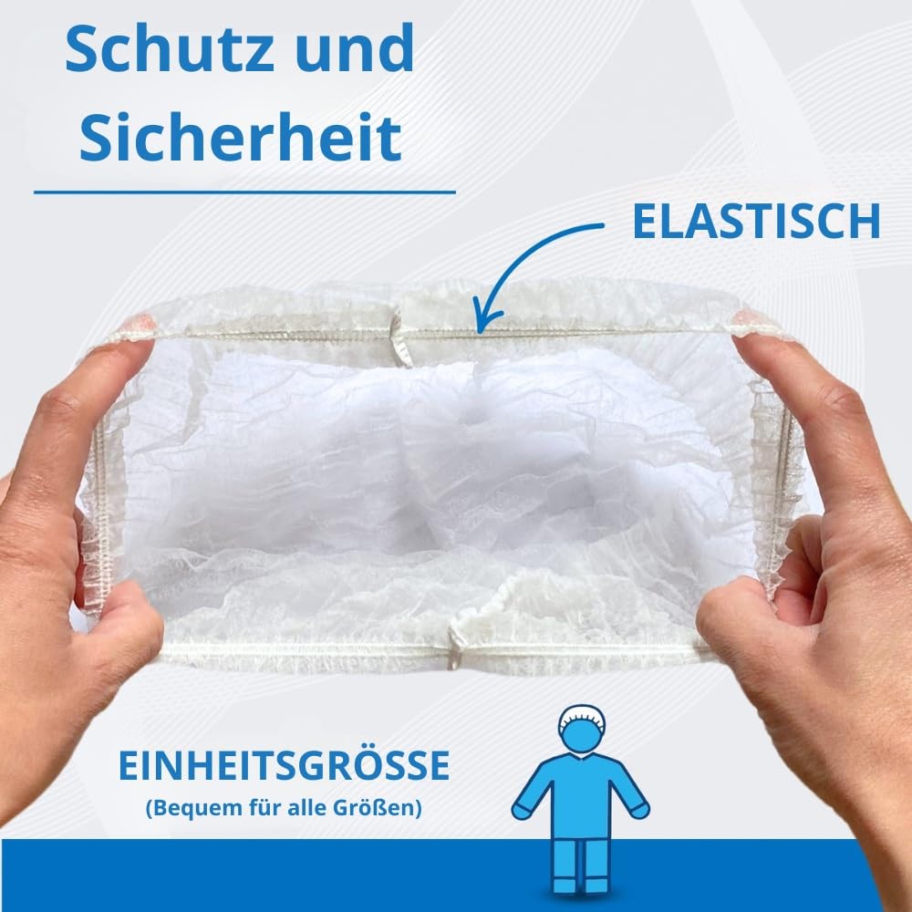 SANTEX 300 Haarnetz Küche - Hair Bonnet - SEHR KOMFORTABEL - Kopfhauben Einweg - Kochmütze - Surgical Cap PROFESSIONELL - Einwegkappen - Einmal Haarnetz - Cover Hair - Kopfnetz - Koch Haube