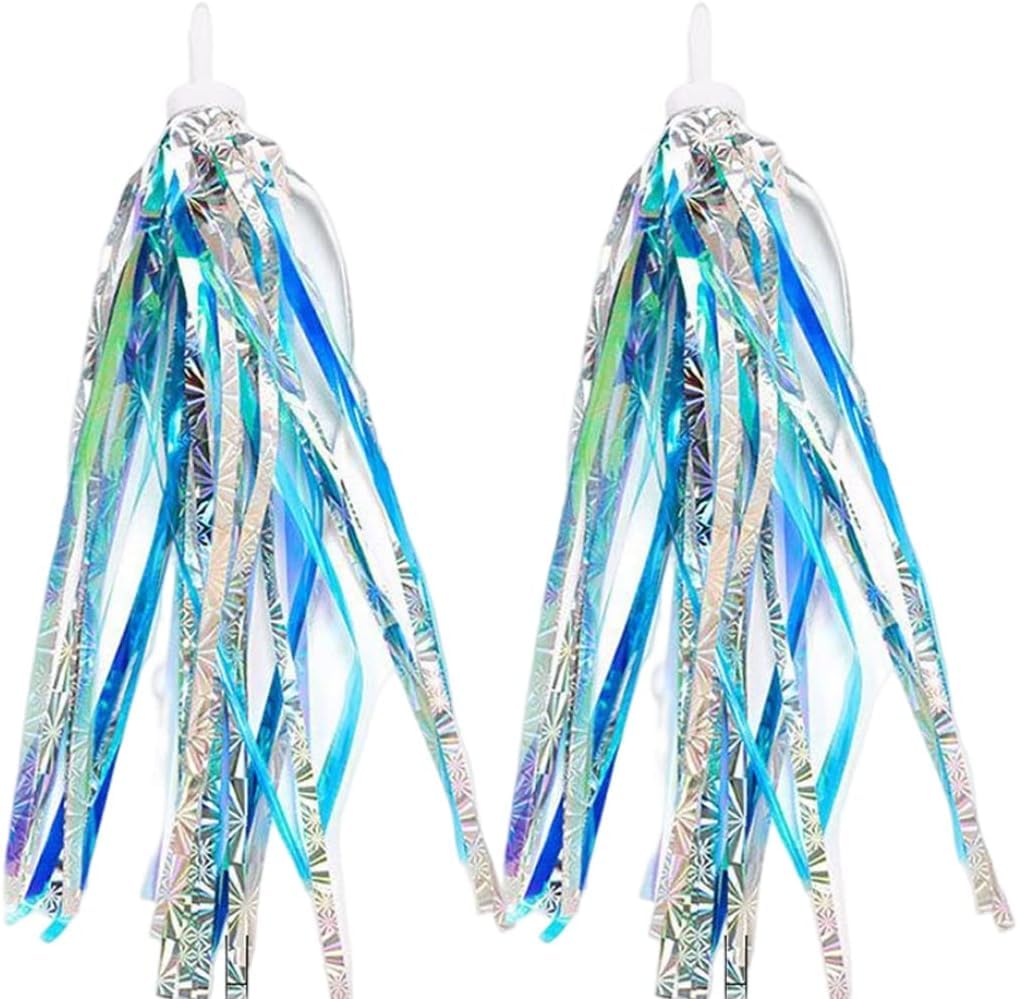 PurYupearl Blue Bicycle Bike Handlebar Scooter Streamers Sparkle Tassel Ribbon Bikes and Accessories