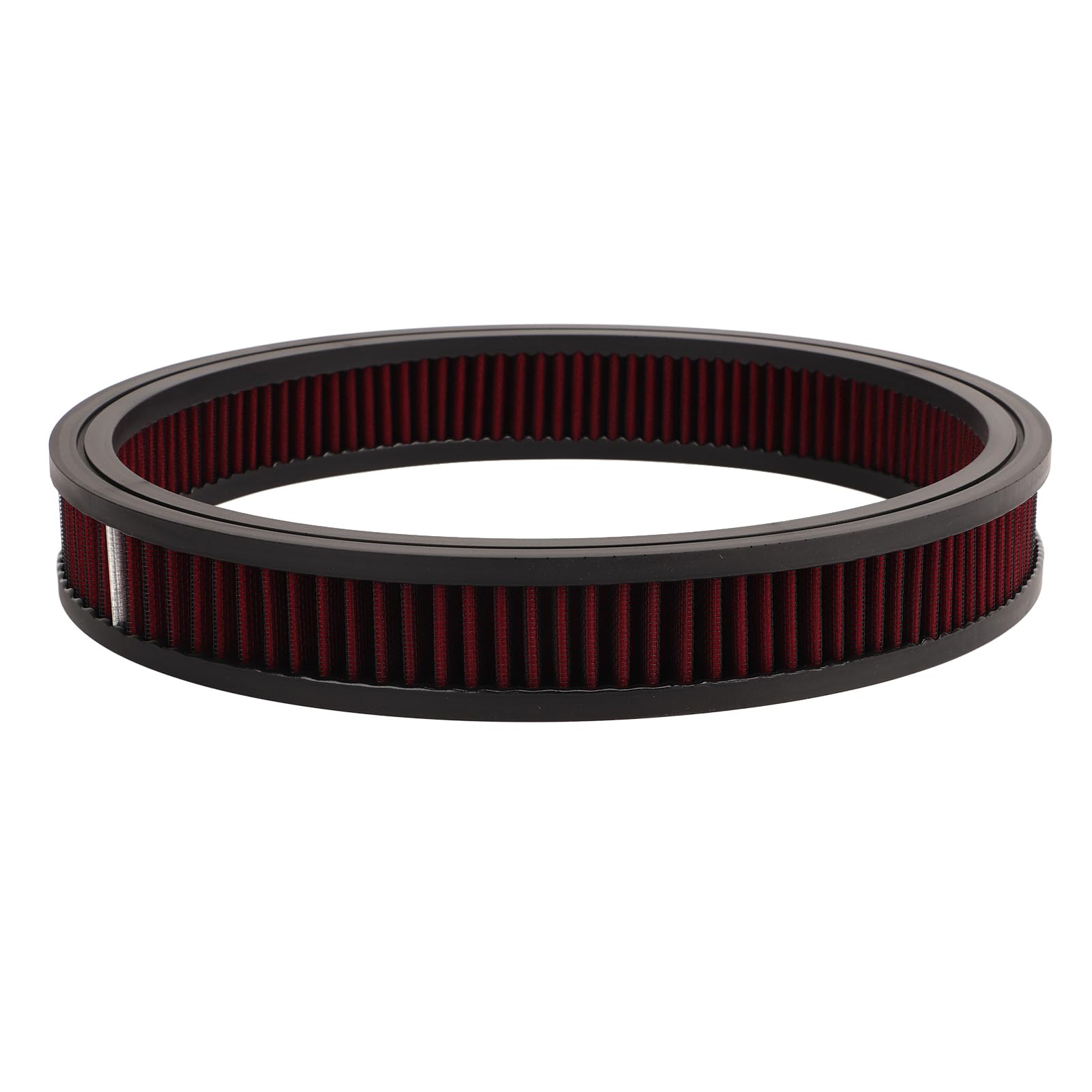 Elemento de Filtro de Aire Redondo para Filtro de Aire de 14 X 2 Pulgadas, Mayor Potencia y Aceleración, Lavable y Reutilizable, Protección del Motor, Duradero (Rojo)