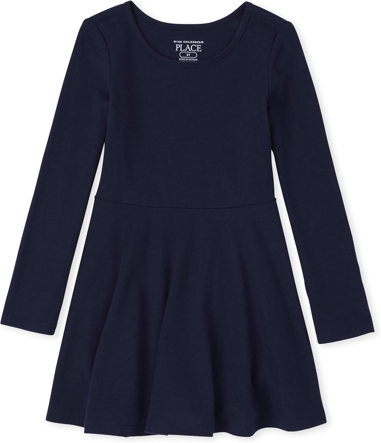 The Children's Place Girls and Toddler Solid Long Sleeve Skater Dress