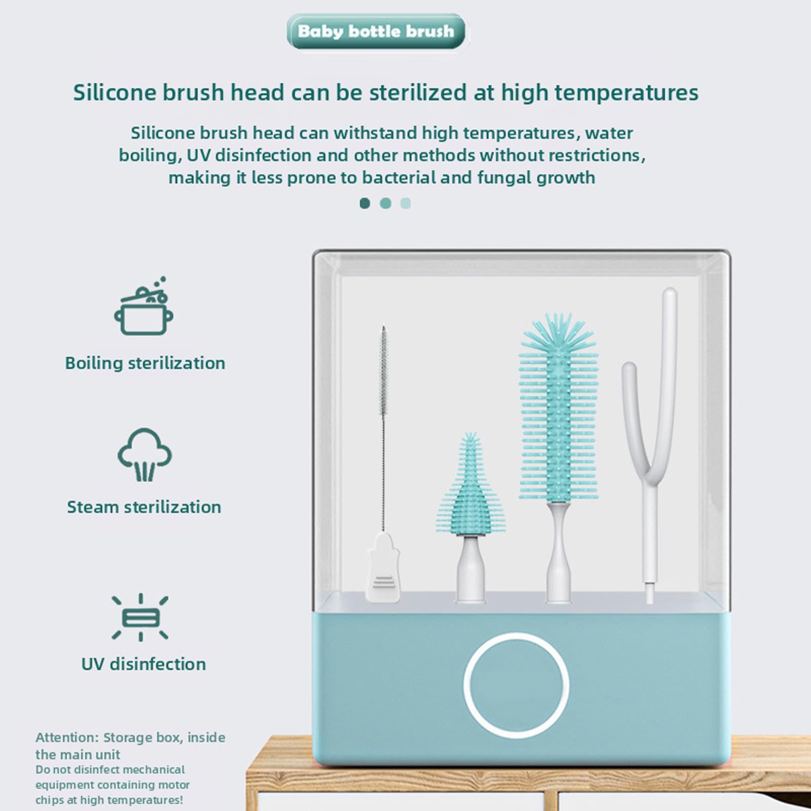 Ensemble de nettoyage de biberons efficace comprenant un stérilisateur à brosse électrique et un de séchage multi-biberons pour la sécurité des nourrissons, brosse en silicone