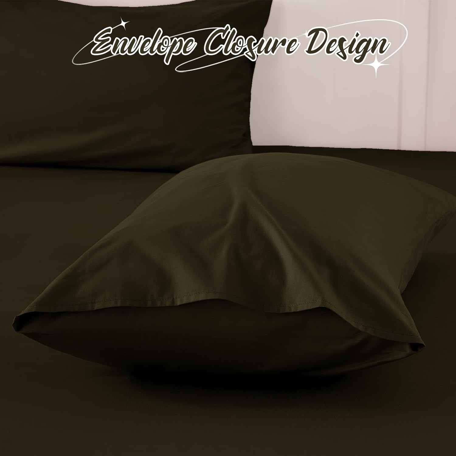 Homiest 3PCS Pure Cotton Fitted Sheet & Pillowcase Set, King Size, 400 Thread Count, Soft & Breathable, 15 Inch Deep Pocket, Luxury 5-Star Hotel Quality Cotton Sheets, Chocolate Brown