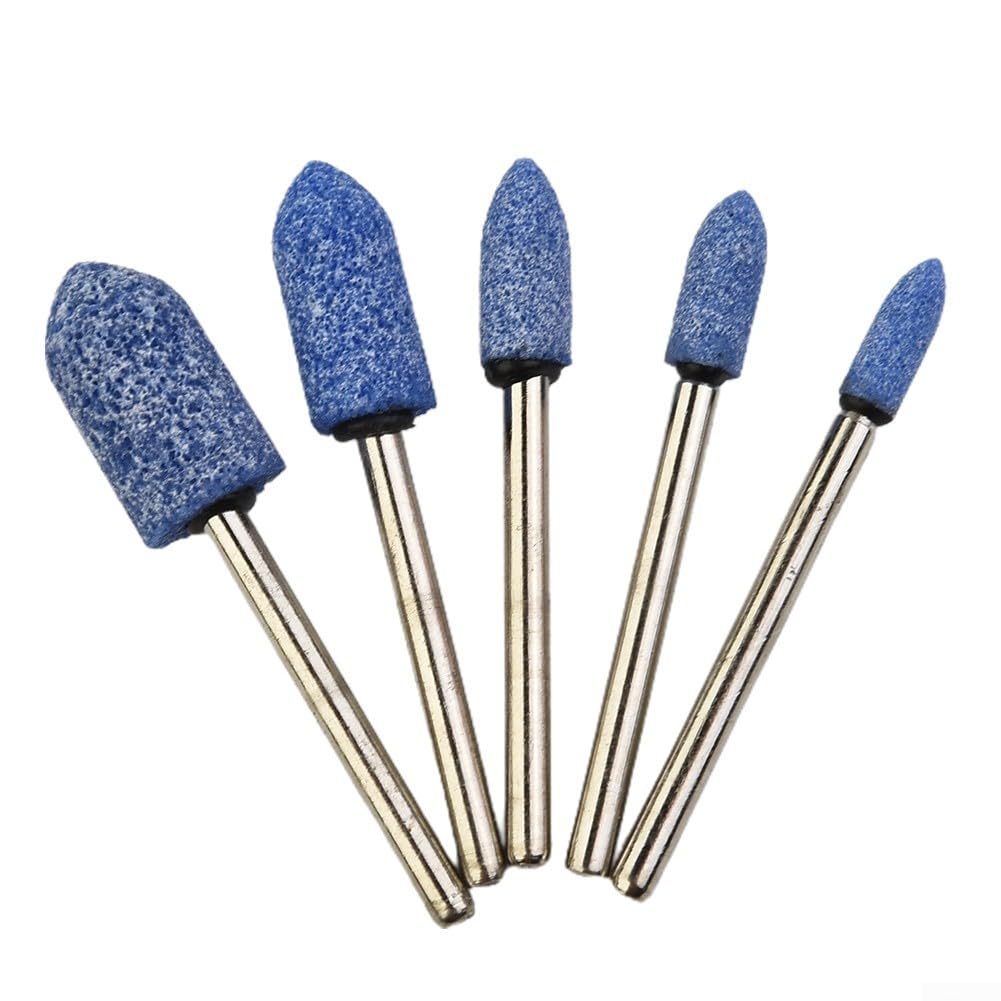 Eawfgtuw Set di punte per smerigliatura in ceramica, 10 pezzi, kit di punte rotanti per metallo, legno, lucidatura di giada, compatibile con fusti con gambo da 1/8 di pollice