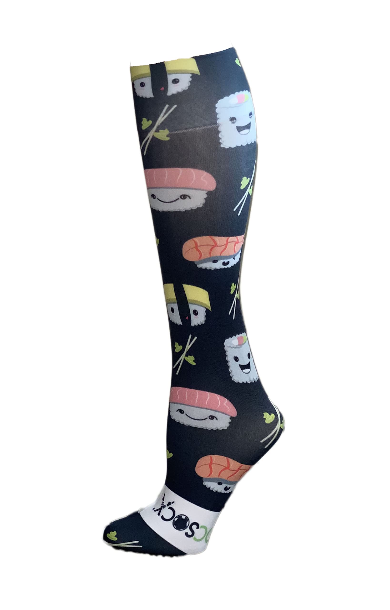 Smiley Sushi Socks Performance Liner Moisture-Wicking Protection for Field Hockey, Ice Hockey, and Soccer