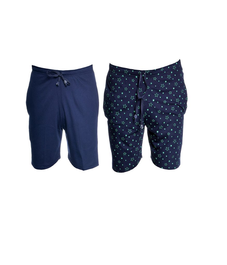 Cotton Blended Printed Shorts and Capri for Men (Pack of 2)-D11NVY_D13PRTNVY-P-image-12