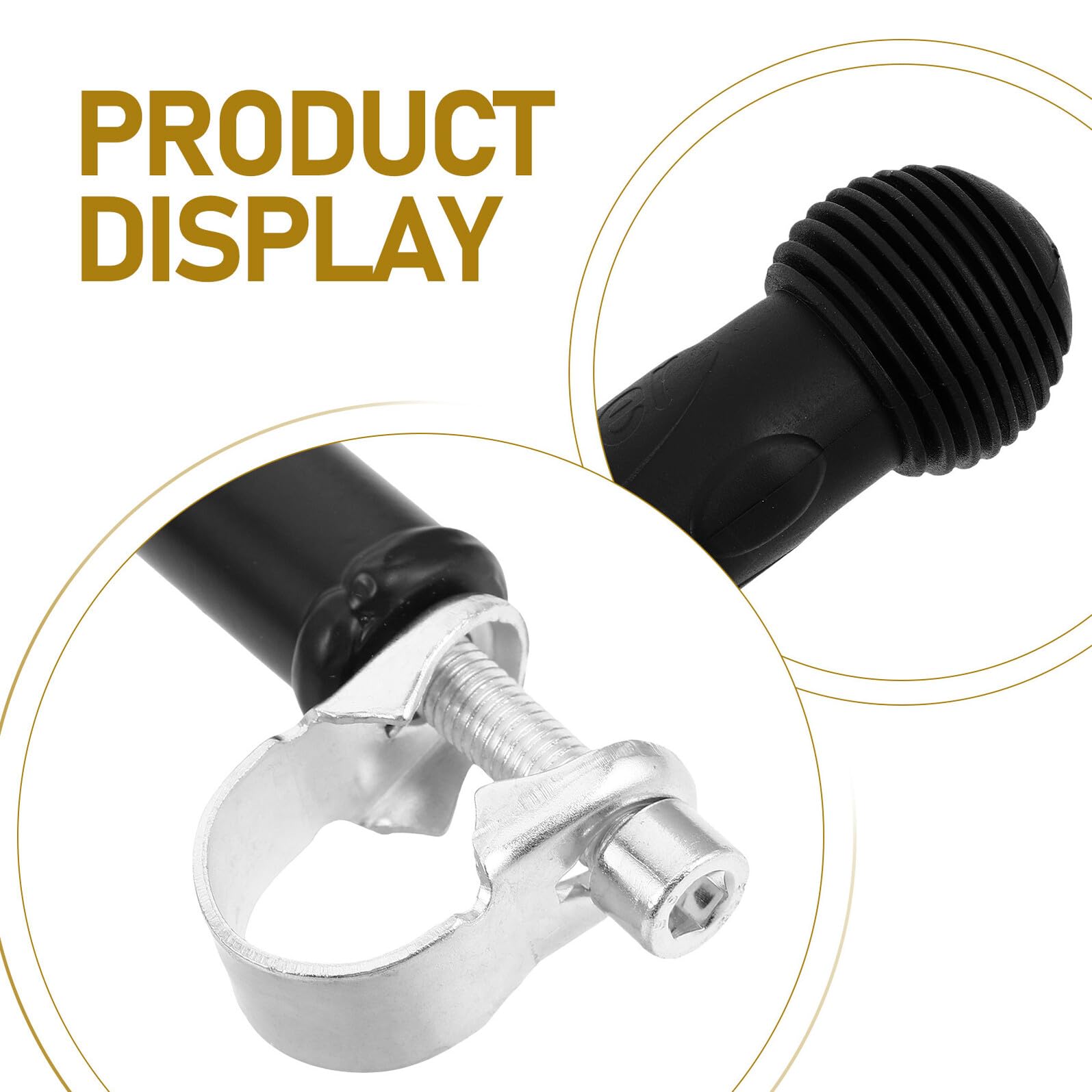 Rallonge de Poignée pour Poussette Réglable, Extension Double Tube Compatible Barre 0,8 à 1,3, Accessoire de Guidon Ergonomique avec 3 Fixations Sécurisées, pour Balade et Courses