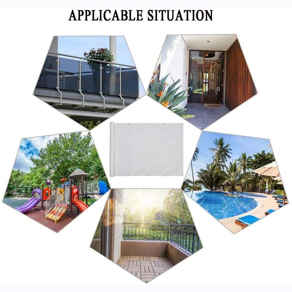 Cubierta De Privacidad De Balcón, Protección Visual, con Cuerda de Nylon y Bridas, Ideal para Balcón, Jardín, Piscina - Negro 145x650cm