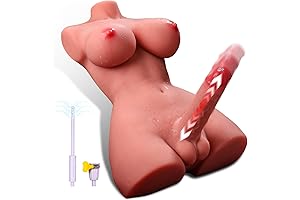 21.5LB Trans Sex Doll Torso with Speed Thrusting Dildo & Vibrating Cock