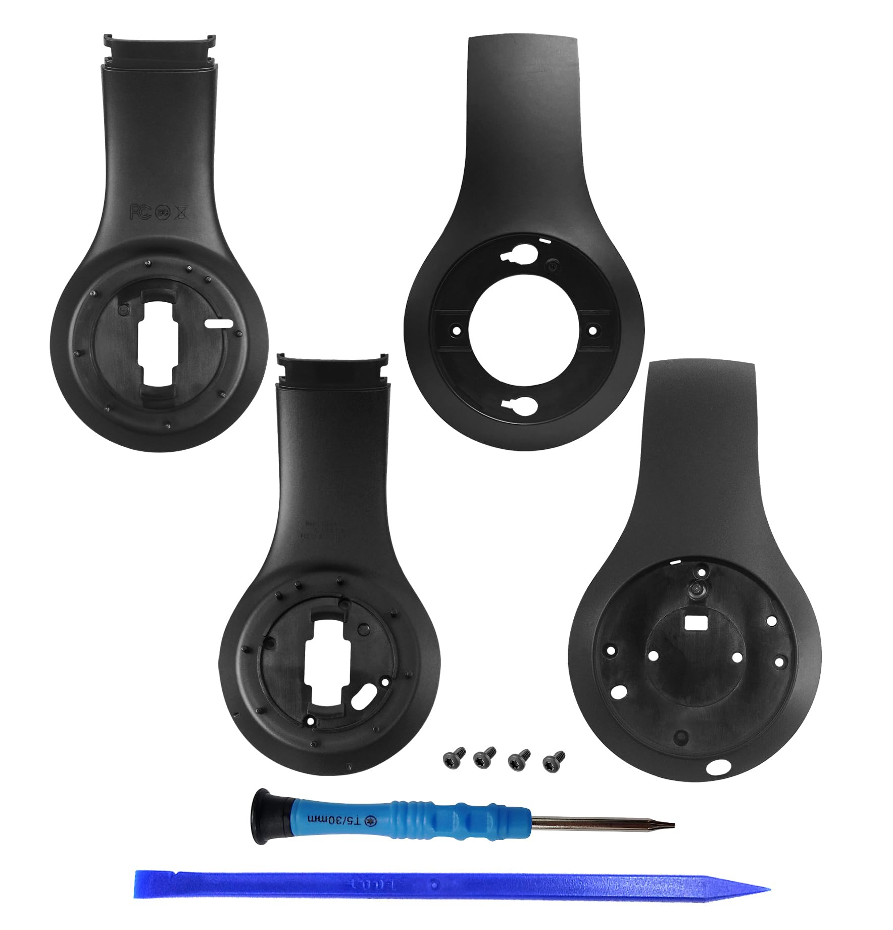 Housing Shell Including Left & Right Inside and Outside Panel Parts Accessories Replacement for Studio 3.0 Wired Wireless +Toolkit (Black)