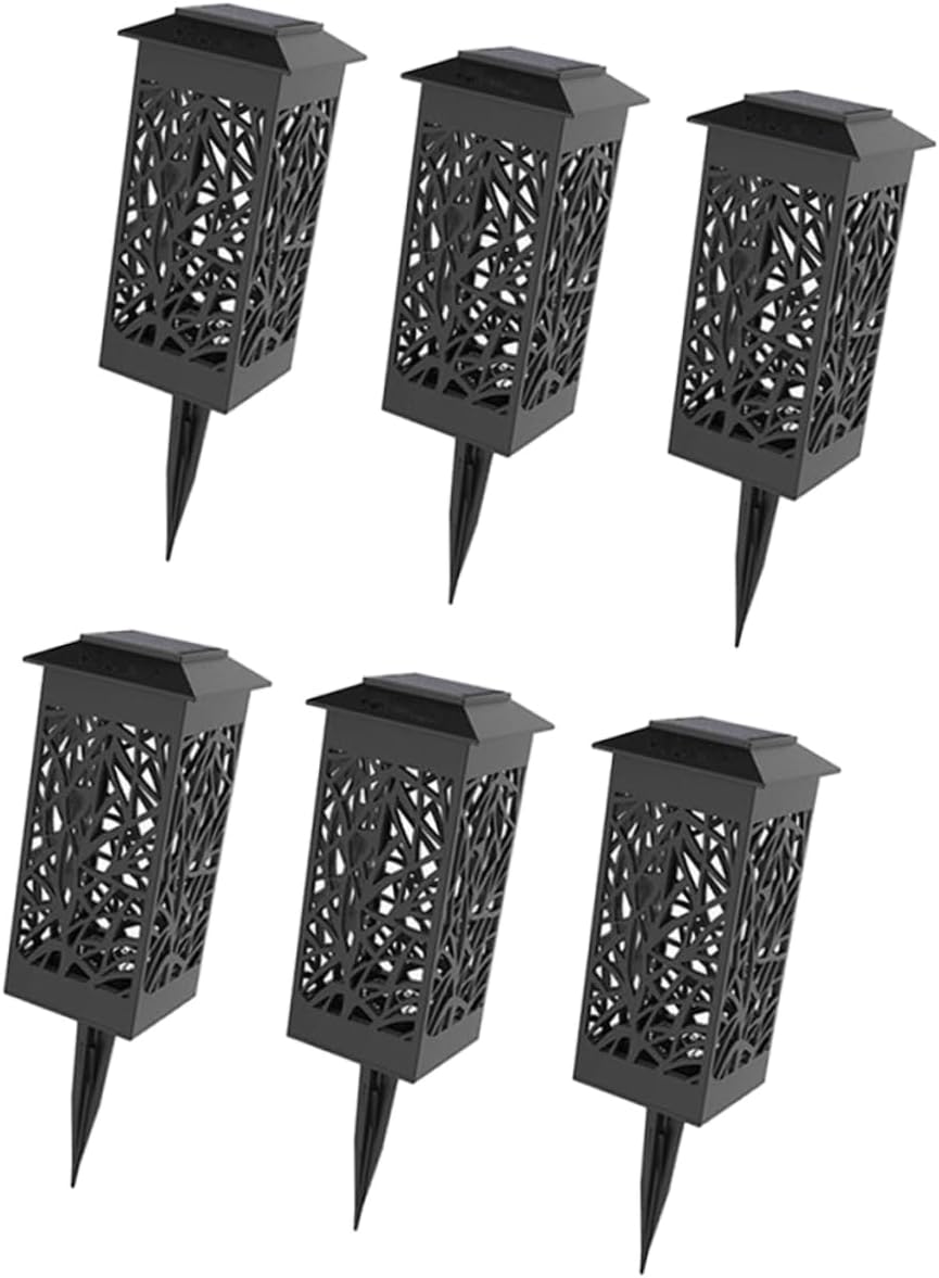 Angoily 6pcs Solar Ground Lights Outdoor Garden Stake Lights Solar Lamp for Deck Lawn Pathway Landscape
