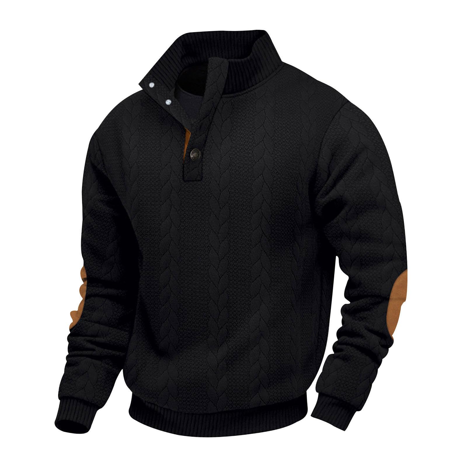 Long Sleeve Shirts for Men Stand Collar Corduroy Sweatshirt Casual Fall Quarter Button Pullover Fashion Sweatshirts