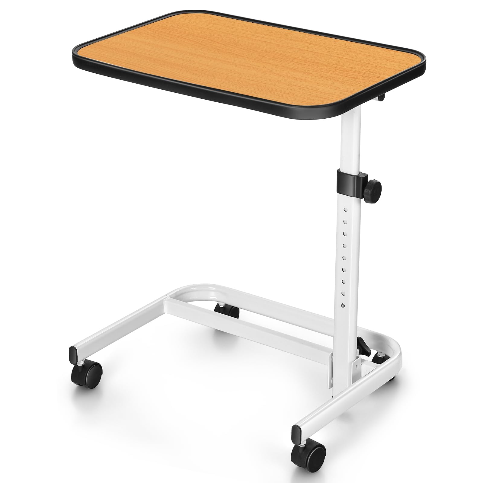 FANTASK höhenverstellbarer Pflegetisch, 60,5 x 40 x 73-93 cm des Pflegetisches, Krankentisch mit in Mehreren Winkeln neigbarer Platte, Natur
