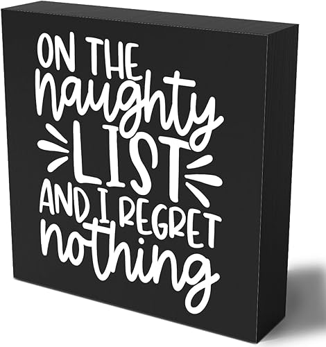 Divertido letrero de madera de Navidad con texto en inglés "You Serious Clark", caja de madera negra, arte rústico, decoración de escritorio, 5 x 5