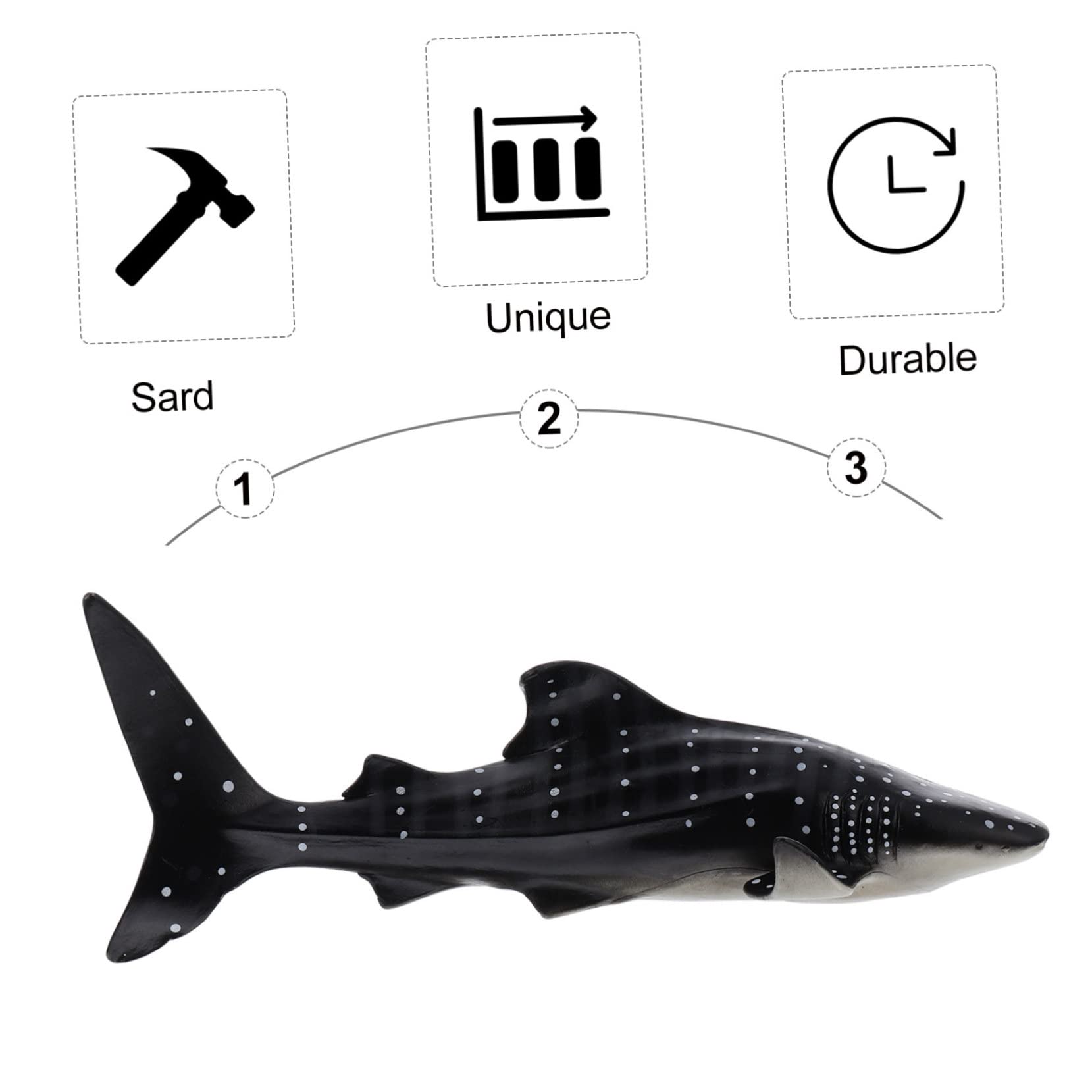 Modelo de Simulación de Tiburón Ballena Negro de Plástico
