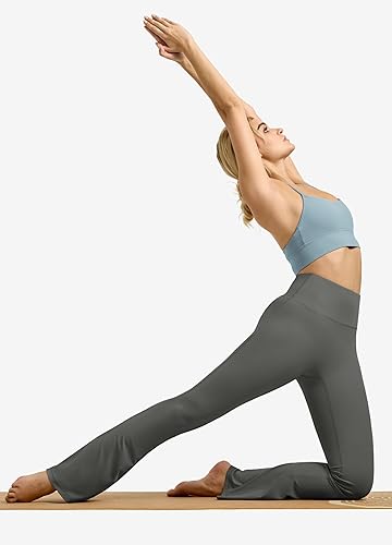 Miniatura 7 de Willit Butterflux - Pantalones de yoga para mujer, leggings de entrenamiento acampanados para mujer, control de abdomen, cintura alta, leggings de