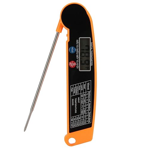 Diseño de sonda plegable, pantalla LCD grande y brillante, termómetro de lectura de carne, equipo auxiliar para barbacoa, perfecto para cocinar en