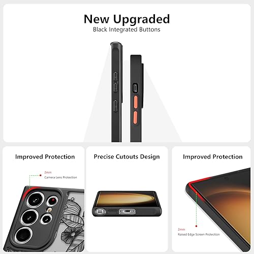 Miniatura 4 de XIZYO Funda para Samsung Galaxy S23 Ultra con diseño de rosa, diseño floral, funda delgada de TPU a prueba de golpes, funda protectora para mujeres