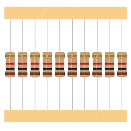 Miniatura 4 de ALLECIN Kit de resistencias de película de carbono de 25 valores 1W de 1 ohmio a 3.3 ft ohmios 1 vatio 5% surtido de resistencias