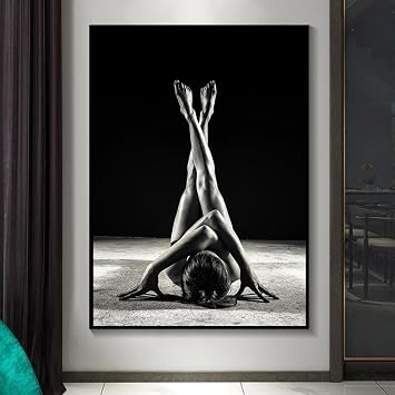 LMAIWANG Sexy Girl Posters Home Decor Printed Paintings Women Yoga Dance Fitness Wall Art Posters Wall Pictures 60x80cm frame