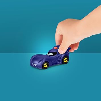 Fisher-Price Bathwheels Batmobile and Buff - Toy Car Set with 2 Batwheels Figures in Scale 1:55 Button Activated Light Effect Action for Children from 3 Years HML25