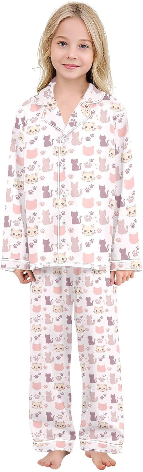 FRODOTGV Cat Paw Fun Pajamas Set Button Down Loungewear Comfortable Cute Festival Party Sleepwear