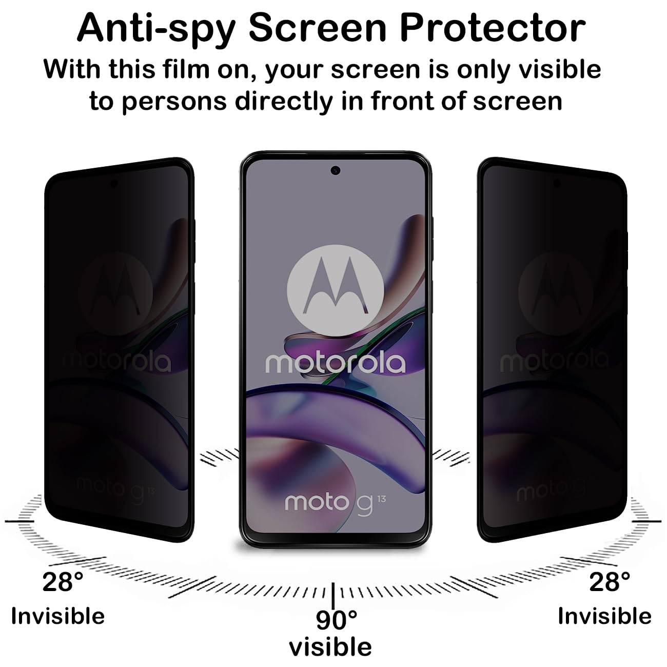 2 Pellicole In Vetro Temperato HD Per Motorola Moto G13 - Durezza 9H, Anti-impronta, Copertura 3D, Trasparente, Compatibile Con Sensore Impronte