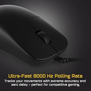 ENDGAME GEAR OP1 8k v2 Black Esports Gaming Mouse with Cable, 30K DPI Optical Sensor, 8000Hz Polling, Hot-Swappable Switches & Claw-Grip Design