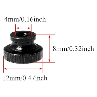 DZS ELEC 10pcs Knurled Thumb Nuts M4 Black Round Knobs Hand Nuts