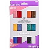 Polyform Sculpey Soufflé Polymer Oven-Bake Clay, 12 color set, Non Toxic, 10.8 oz., Great for jewelry making, holiday, DIY, mixed media and more! Premium light-weight oven bake clay.