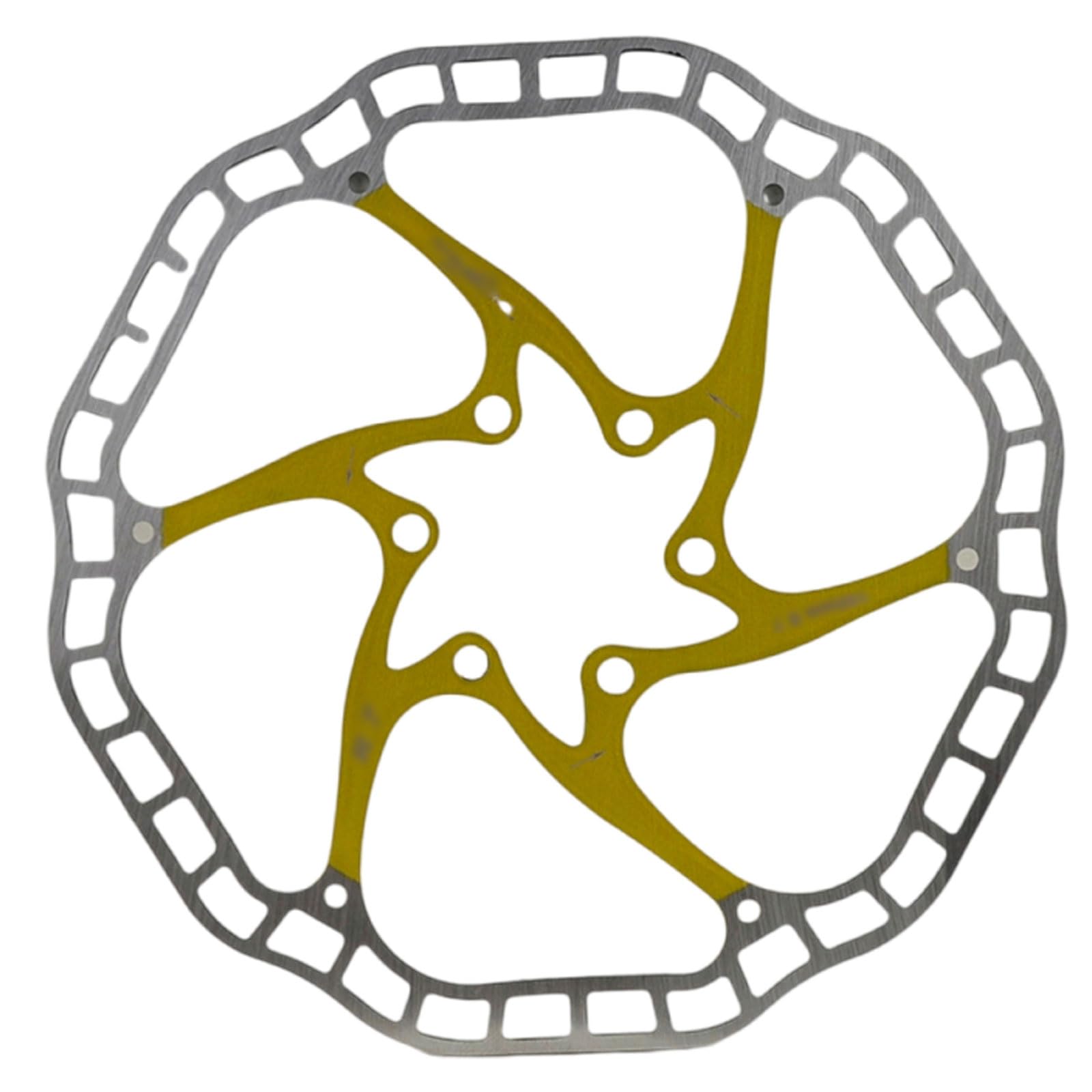 Rotore del freno a disco for bicicletta in acciaio da 160 mm con 6 bulloni for mountain bike e bici da strada - frenante e durevole,1 pz(Yellow)
