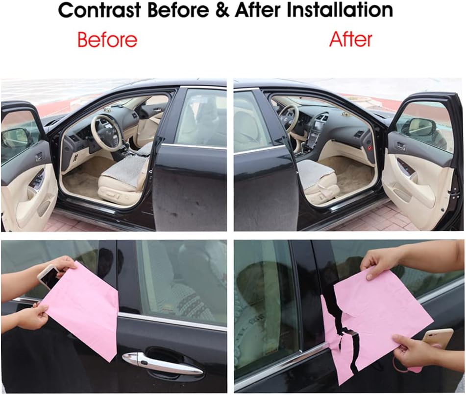 Car Door Seal Strip, Self Adhesive Sealing Stickers Noise Insulation Rubber Seal Strip Automotive Weather Stripping B Type for Car Door