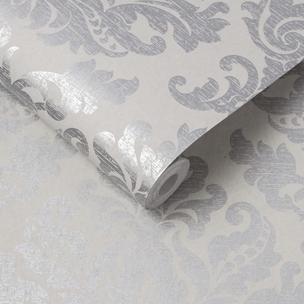 Graham & Brown Antique Damask Paste The Wall Wallpaper (Grey)