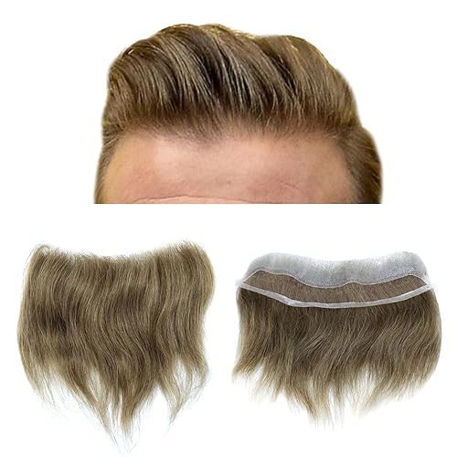 Extensiones de cabello frontal para hombre, línea capilar para hombre, tupé de cabello humano virgen europeo en forma de V, línea de cabello de