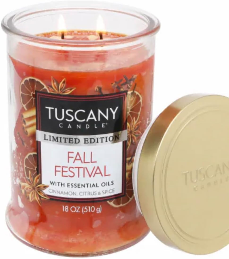 Tuscany Candle 18oz Scented Candle, Fall Festival 2-Pack