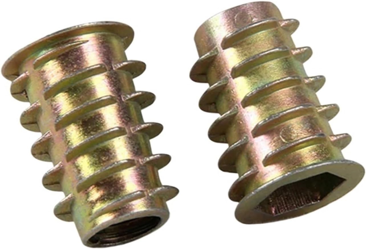 50pcs/lot M4 M5 M6 M8 M10 Zinc Alloy Thread for Wood Insert Nut Flanged Hex Drive Head Furniture Nuts(M10x15mm x50)