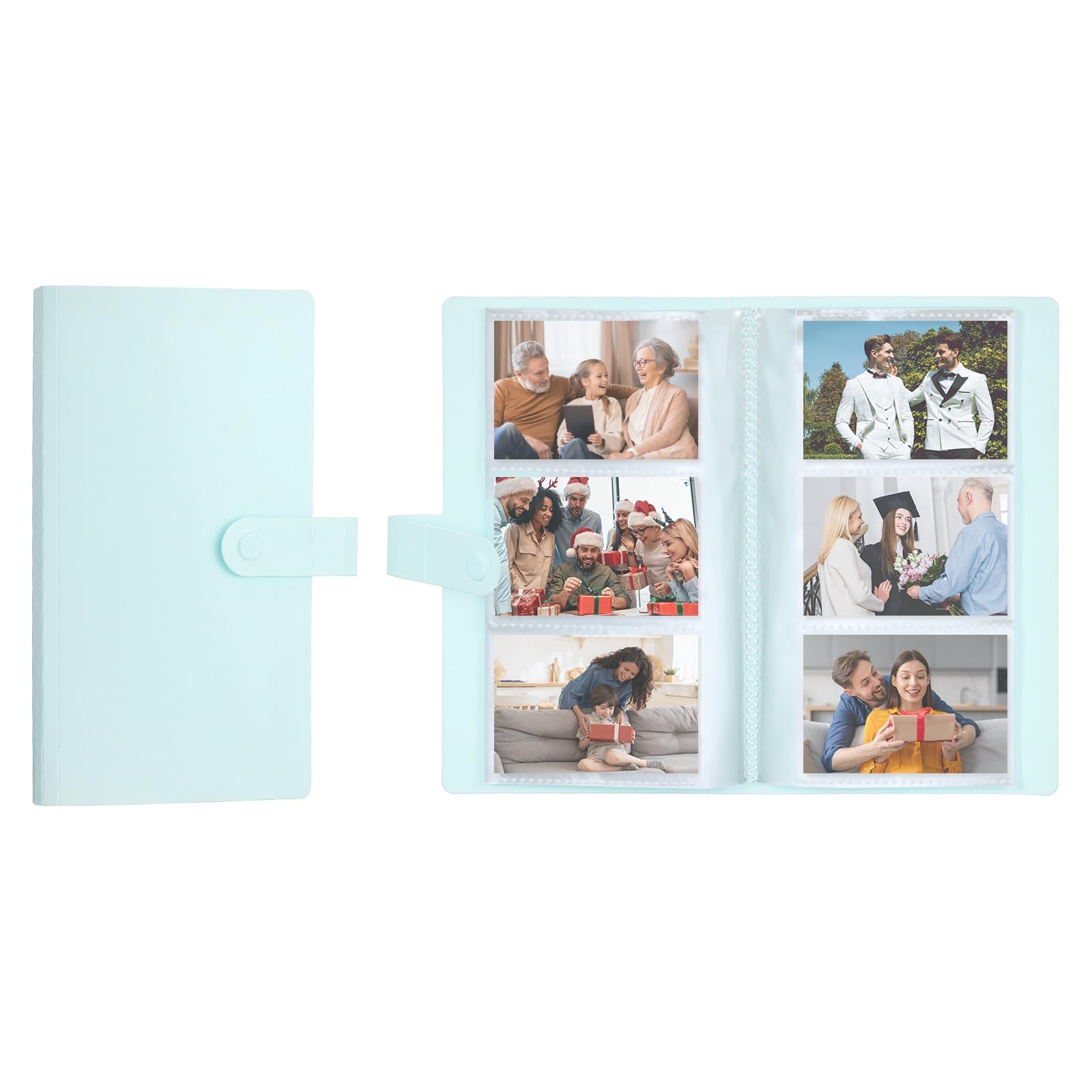 Album photo transparent contre la poussière avec fermeture à pression