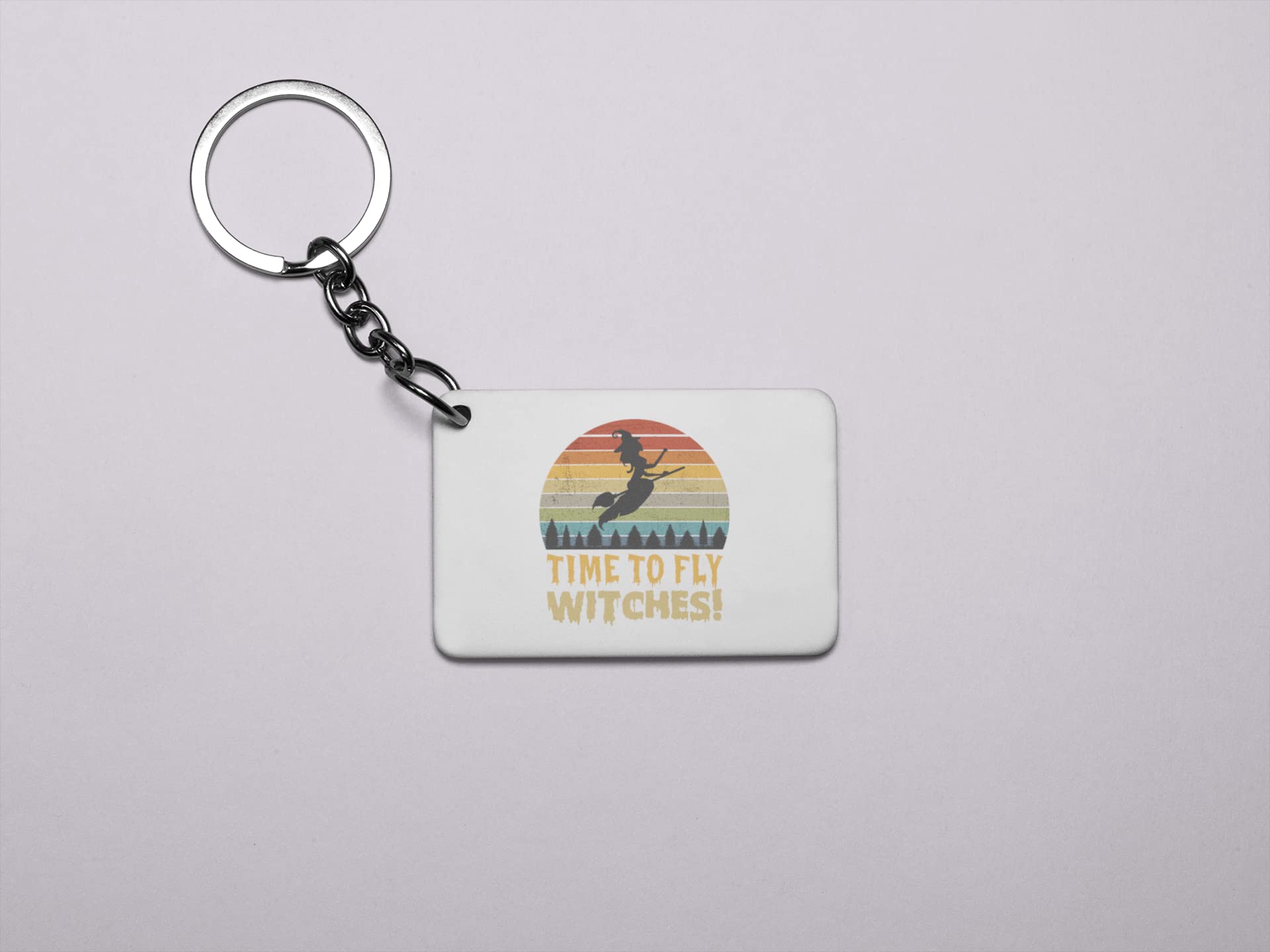 UNiOWN STORE Time To fly Witches-Flying Witch-Printed acrylic Keychain(Pack Of 2)