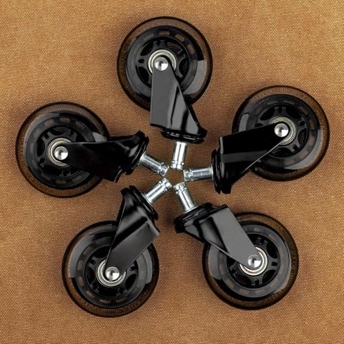 Image of Heavy Duty 3-Inch Rubber Casters for Chairs, 360 Rotating Silent Wheels for Office, Gaming & Furniture, Caster Wheels for Office Chair, (Pack of 5)