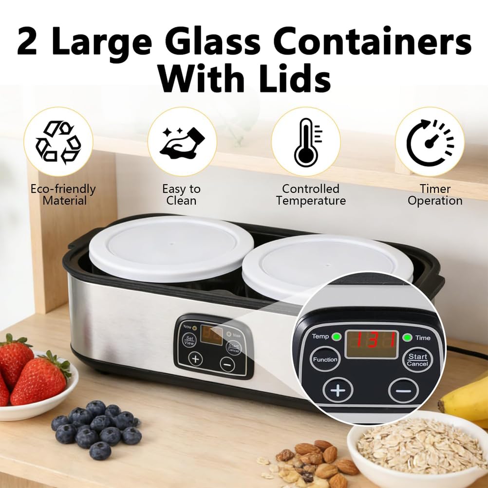 Yogurtiera Elettrica con Temperatura e Timer Regolabili