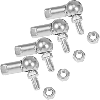 uxcell CS10 Rod End Ball Bearing with Stud, Right-Hand Female Thread M6x1.0, Right-Hand Male Thread M6x1.0, Self-lubricating Carbon Steel Ball Socket End Fitting 4pcs