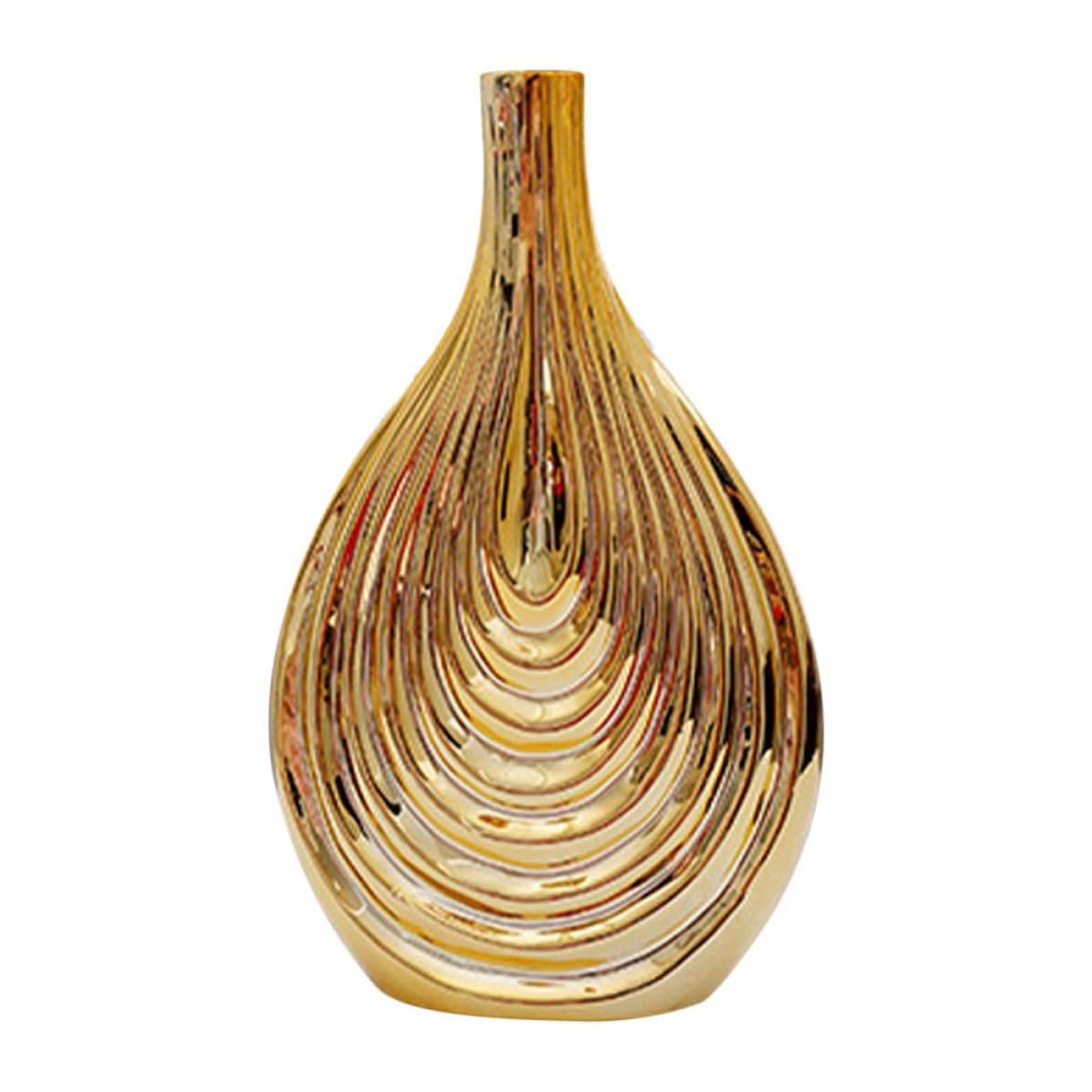 Vase céramique or au toucher lisse et design haut de gamme