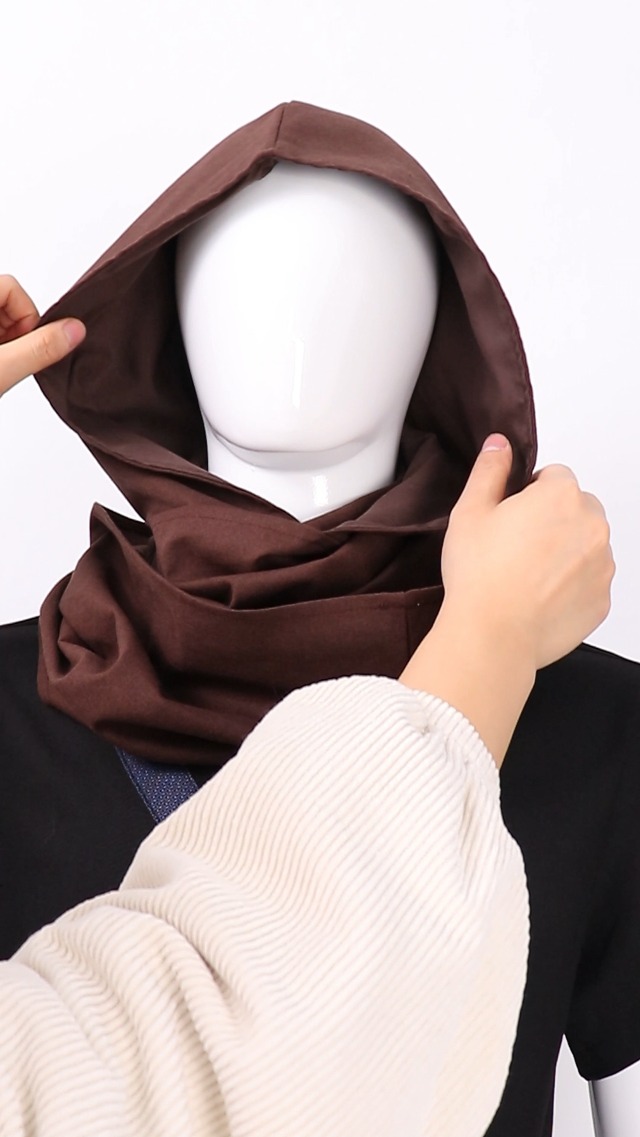 KUOIN Medieval Linen Cowl Hood Scarf Vintage Rogue Cape