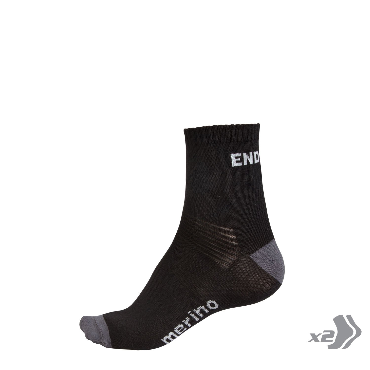 Endura BaaBaa Merino Socks Twinpack 2015 - Black , Medium