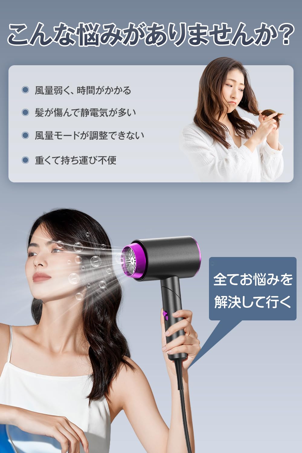 Amazon.co.jp: 【2024業界新開発・超軽量】 ヘアドライヤー 速乾 大