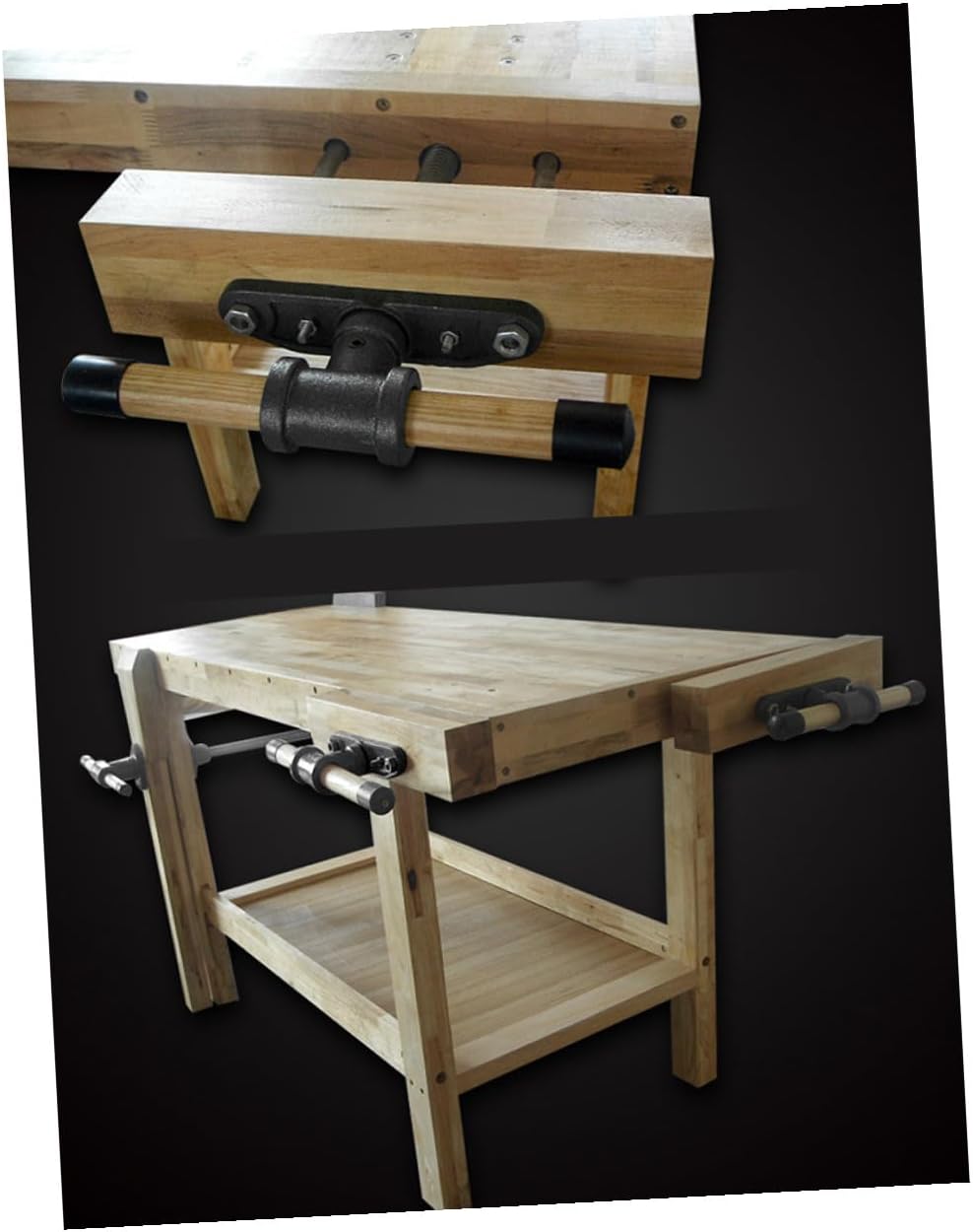 Woodworking Table Clamp 7-inch Lightweight Connecting Rod Guide Rod Bench Vise for DIY Woodworking and Home Workshop Use