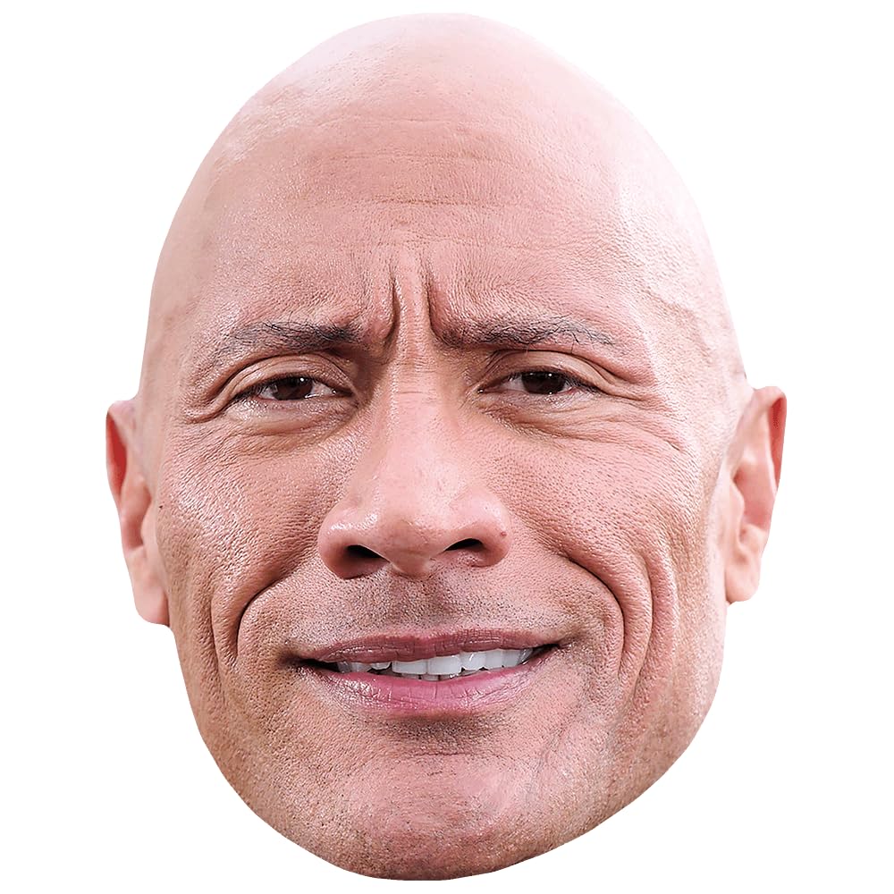 Dwayne 'The Rock' Johnson (Frown) Celebrity Mask, Flat Card Face, Fancy Dress Mask