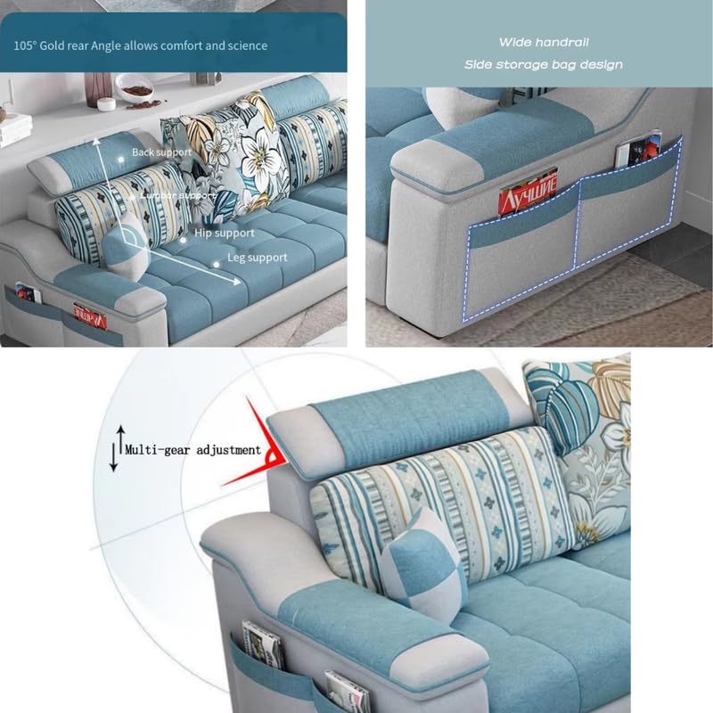 Image of Homax. Albo Modern 3-Seater Sofa Set with Convertible Ottoman - Interchangeable L-Shape Design, Adjustable Headrests & Space-Saving for Living Room - Color - Dark Grey