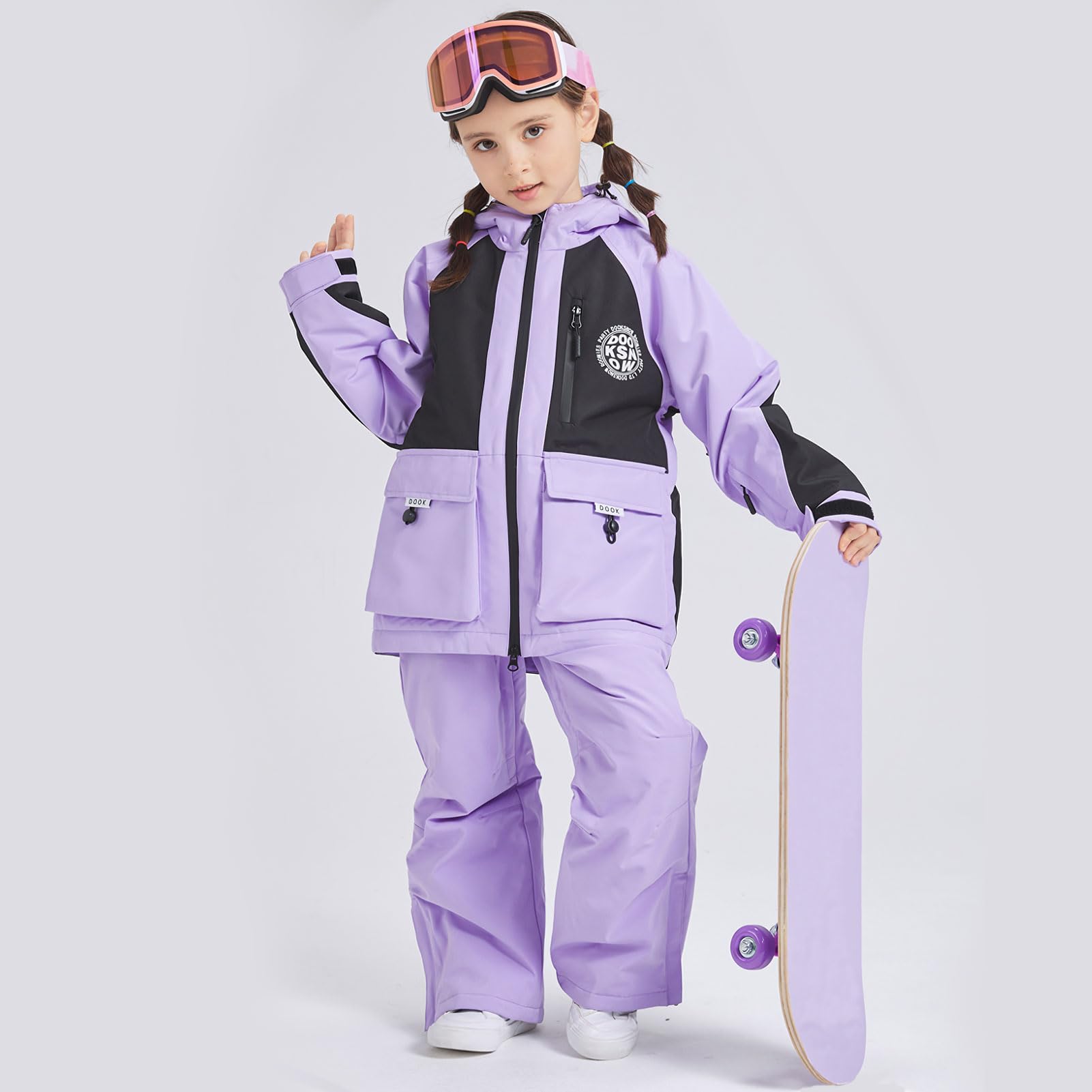 Kinder Mädchen Schneeanzug Jungen Skianzug 2tlg Bekleidungssets Unisex Skijacke&Schneehose Winddichte Wasserdicht Ski Anzug