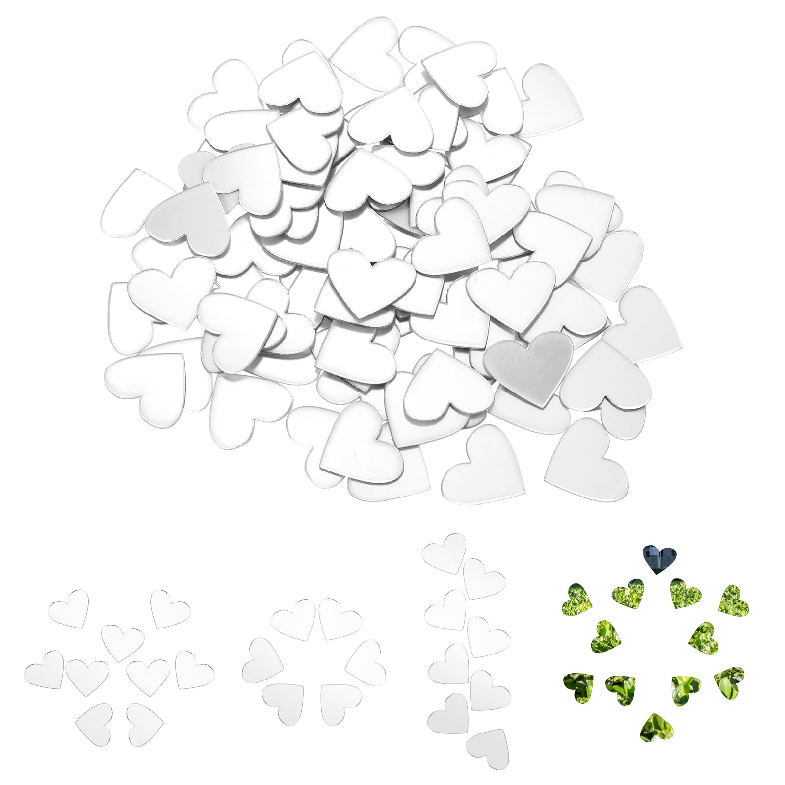 Small Heart Shaped Mirrors for Crafts, 200 Pieces, 2.9 x 2.9 cm, Craft Mirrors, Mirror Tiles, Self-Adhesive, Fancy Acrylic Mini Mirror Pieces for Crafts, Disco Balls, Mirror Tiles for Crafts-image-17