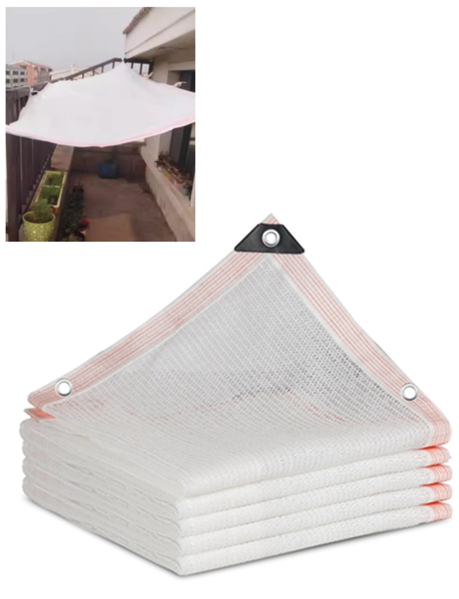 Toile d'ombrage en polyéthylène avec œillets pour serre et terrasse